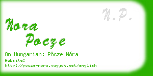 nora pocze business card